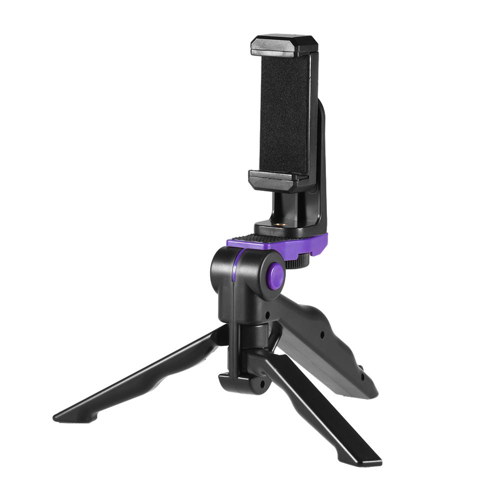 Universal Mini Phone Tripod Stand Handheld Grip Stabilizer with Adjustable Smartphone Clip Holder Bracket for iPhone 7