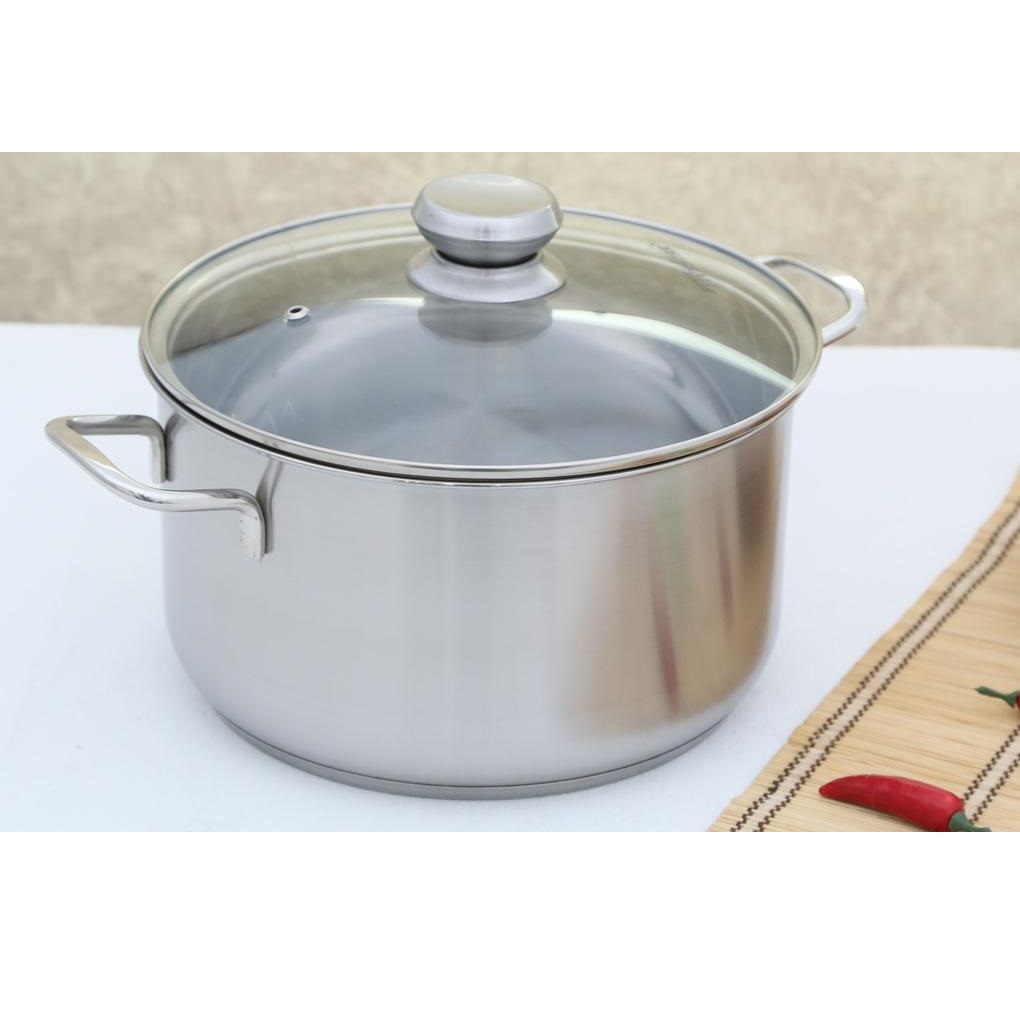 Nồi Inox 3 Đáy Nắp Kính 24cm Fivestar N24-3DG - Hàng Chính Hãng