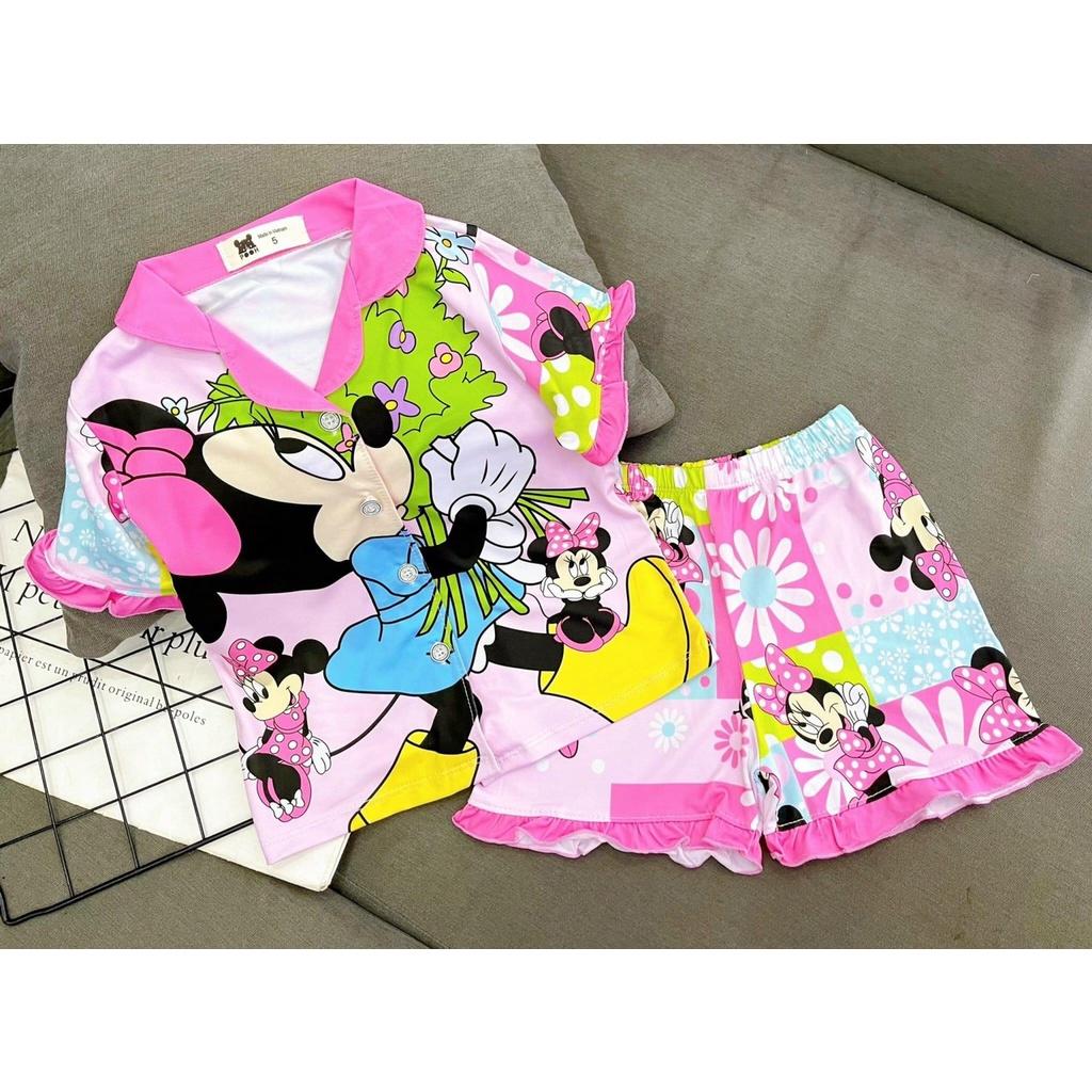 Bộ Đồ Pijama Bé Gái 11-48kg Quần Áo Trẻ Em Thun Lạnh Cao Cấp Đồ Ngủ Pizama Cho Bé 1-14 Tuổi