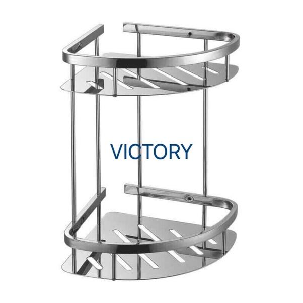 Kệ Góc Nhà Tắm Đựng Dầu Gội Sữa Tắm 2 Tầng INOX 304 Bền Đẹp