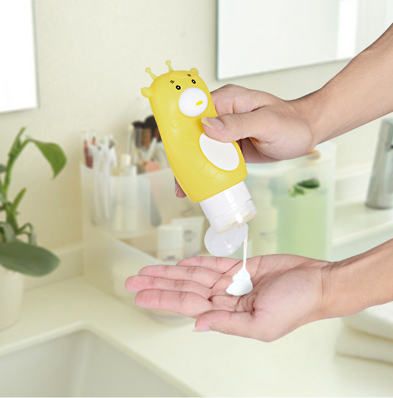LỌ CHIẾT SILICON DẦU GỘI, SỮA TẮM, MỸ PHẨM HÌNH THÚ NAI VÀNG SIÊU CUTE