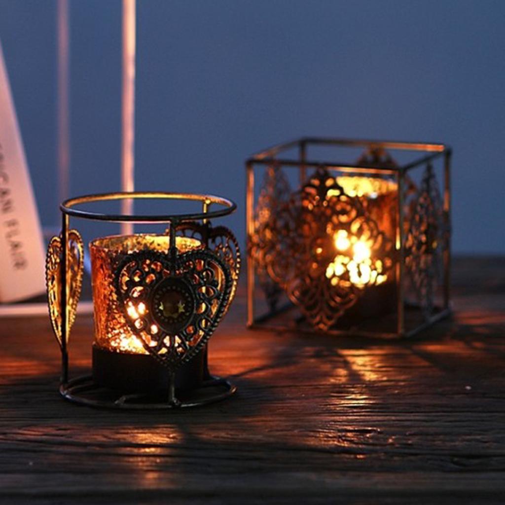 Vintage Metal Glass Tea Light Candle Holder Candlestick Wedding Xmas Decor A