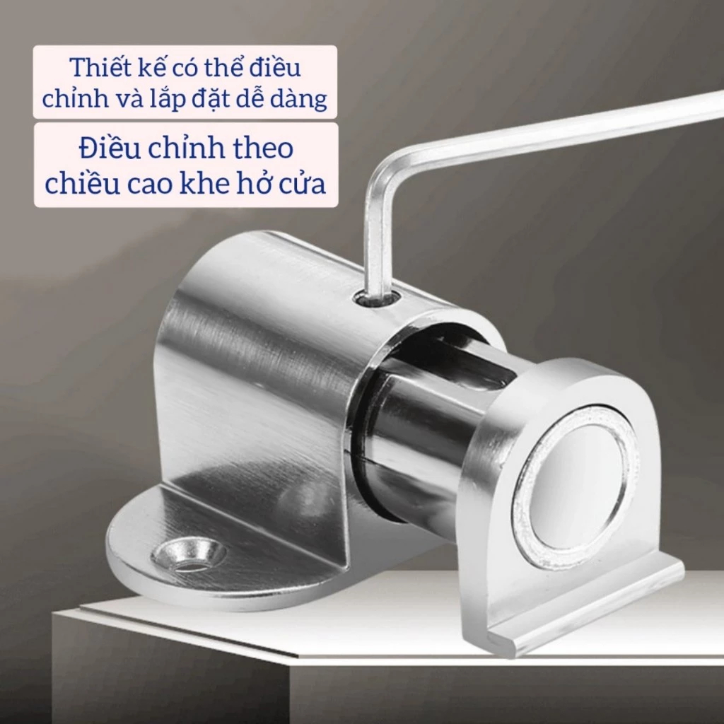 Chặn Cửa Chống Sập Cửa Nam Châm KUNBE Đế Hít Mỏng Gắn Sàn Chống Va Đập Hiệu Quả