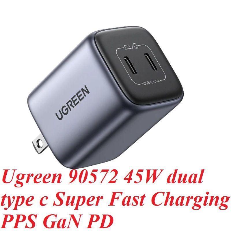 Hình ảnh Ugreen UG9057290572TK 45W có 2 cổng USB-C Màu Xám Bộ sạc nhanh PPS GaN PD Fo - HÀNG CHÍNH HÃNG