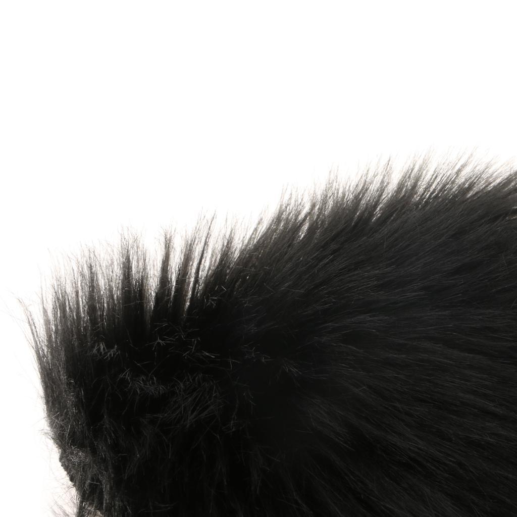 2X Seat Cushion Faux Fur Mat Artificial Pad Sofa Chair Stool Car Black 40cm