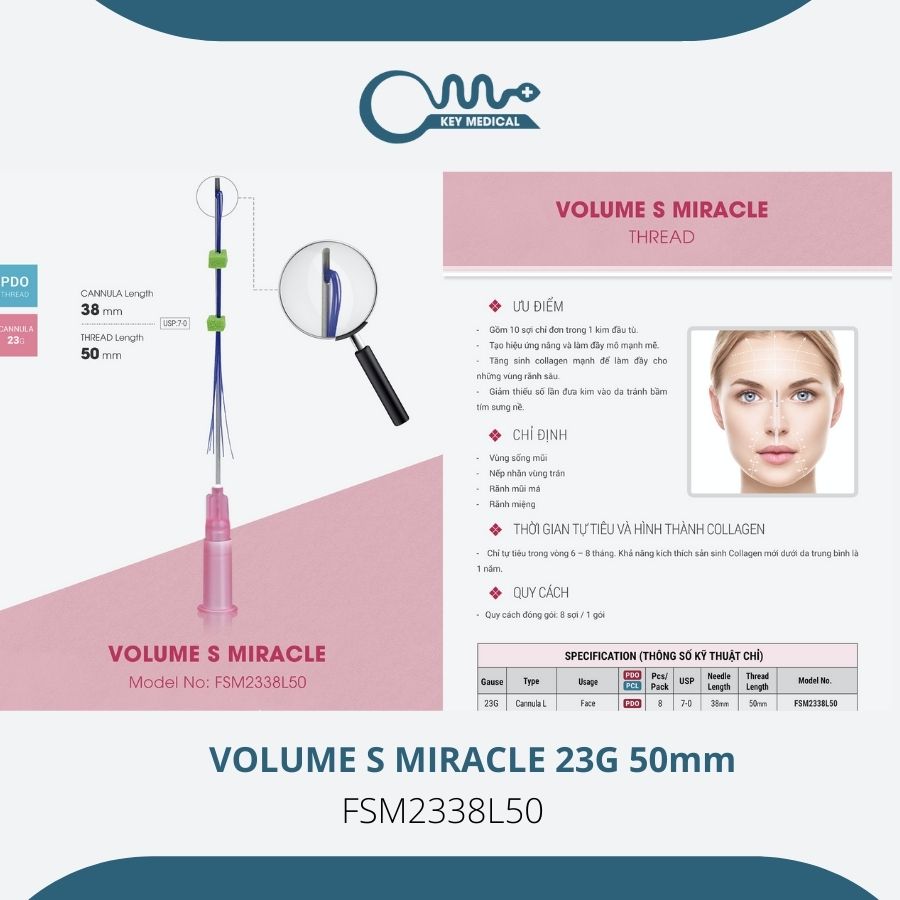 Chỉ nâng cơ VOLUME S MIRACLE 23G 50mm (1 sợi)