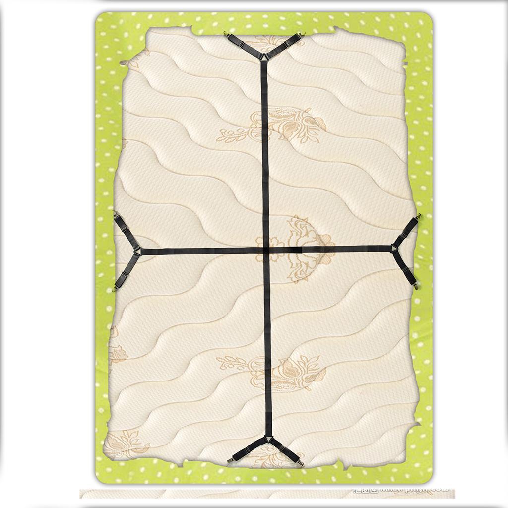 Sheet Bed Suspenders Adjustable Elastic Crisscross Sheet Band Straps Grippers