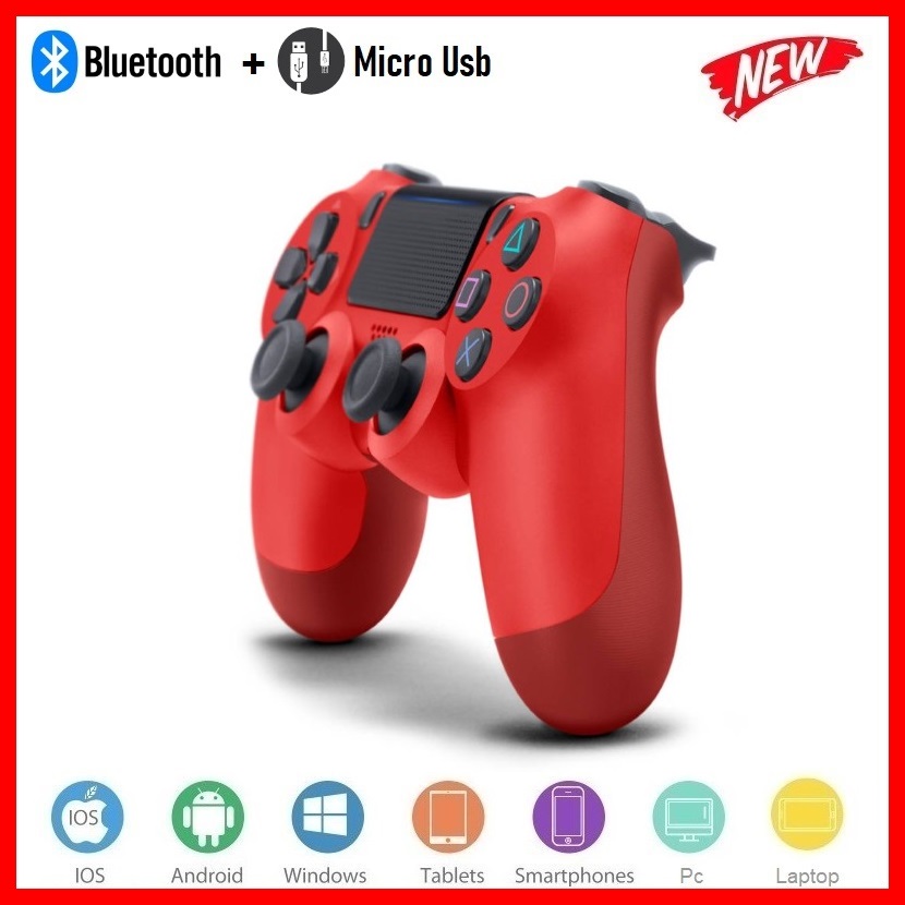 Gamepad Không dây Bluetooth PlayStation Red cho máy tính - điện thoại - máy game Console