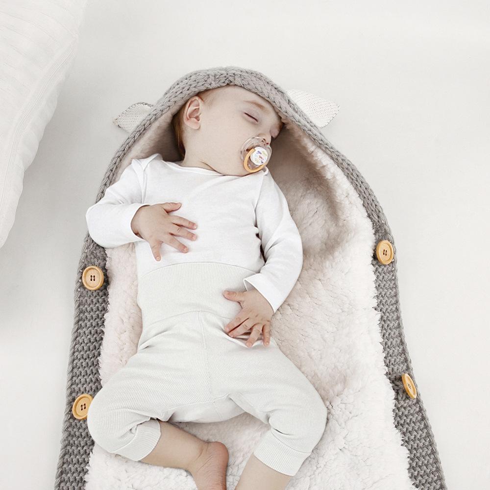 Dành Cho Bé Sơ Sinh Bao Da Cho Xả Mùa Đông Túi Ngủ Cho Bé Bao Da Mùa Đông Trẻ Em Sleepsack Footmuff Cho Xe Đẩy Dệt Kim