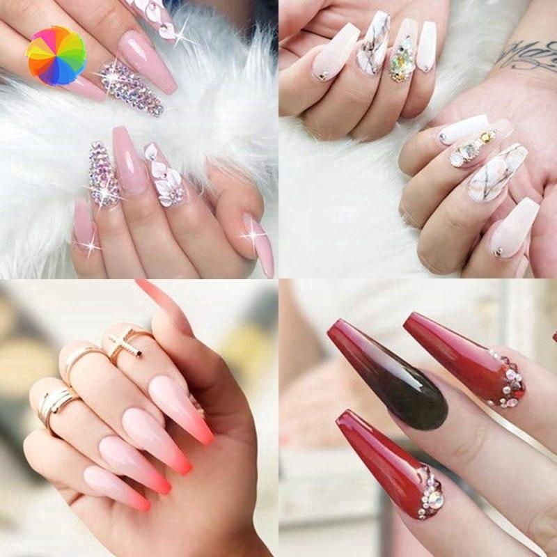 Set 100 Móng Tay Giả Nhiều Màu Tùy Chọn Dùng Trang Trí Móng Nghệ Thuật