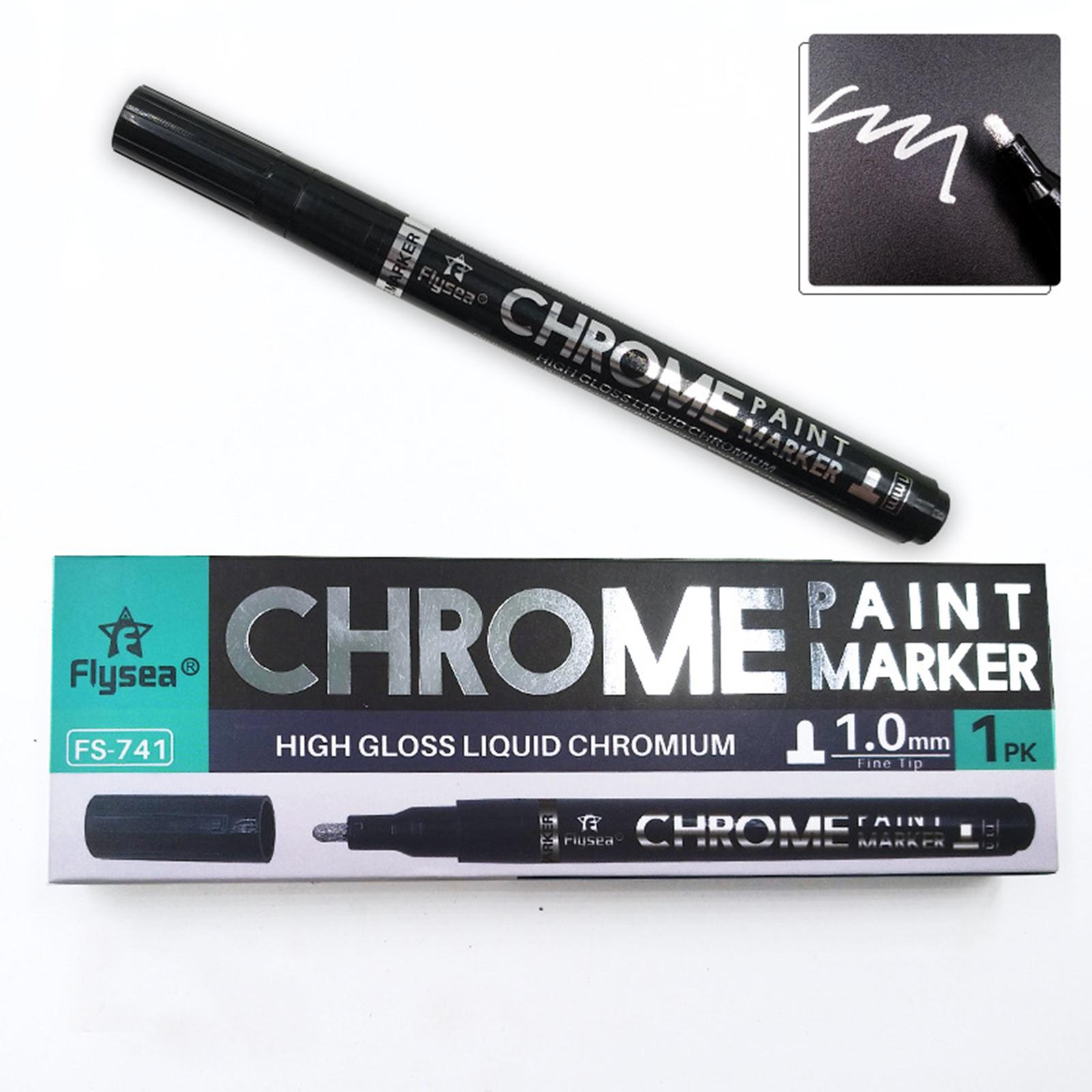 Liquid Chrome Marker Oil-Based Paint Pen 1mm for Glass Plastic Metal Stone