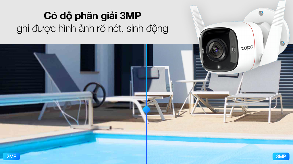 Camera Wi-Fi An Ninh Ngoài Trời Tp-link Tapo C310 Độ Phân Giải 3MP | Hàng Chính Hãng | Màu Trắng