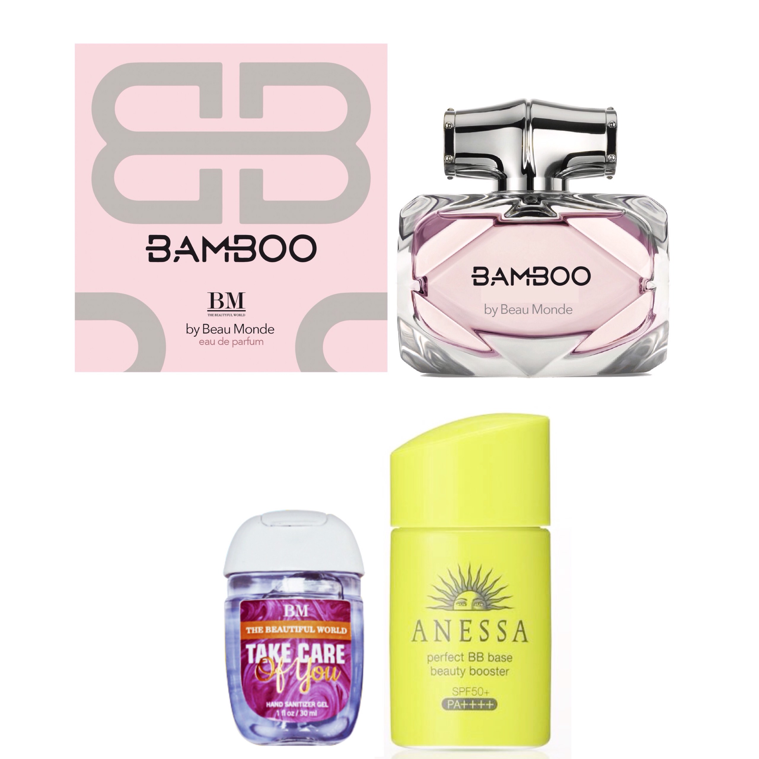 Combo Nước hoa Bamboo by BM_Tặng Kèm BB trang điểm chống nắng Anessa 25ml (Tông tự nhiên) và Gel rửa tay nước hoa Take care of you by BM 30ml