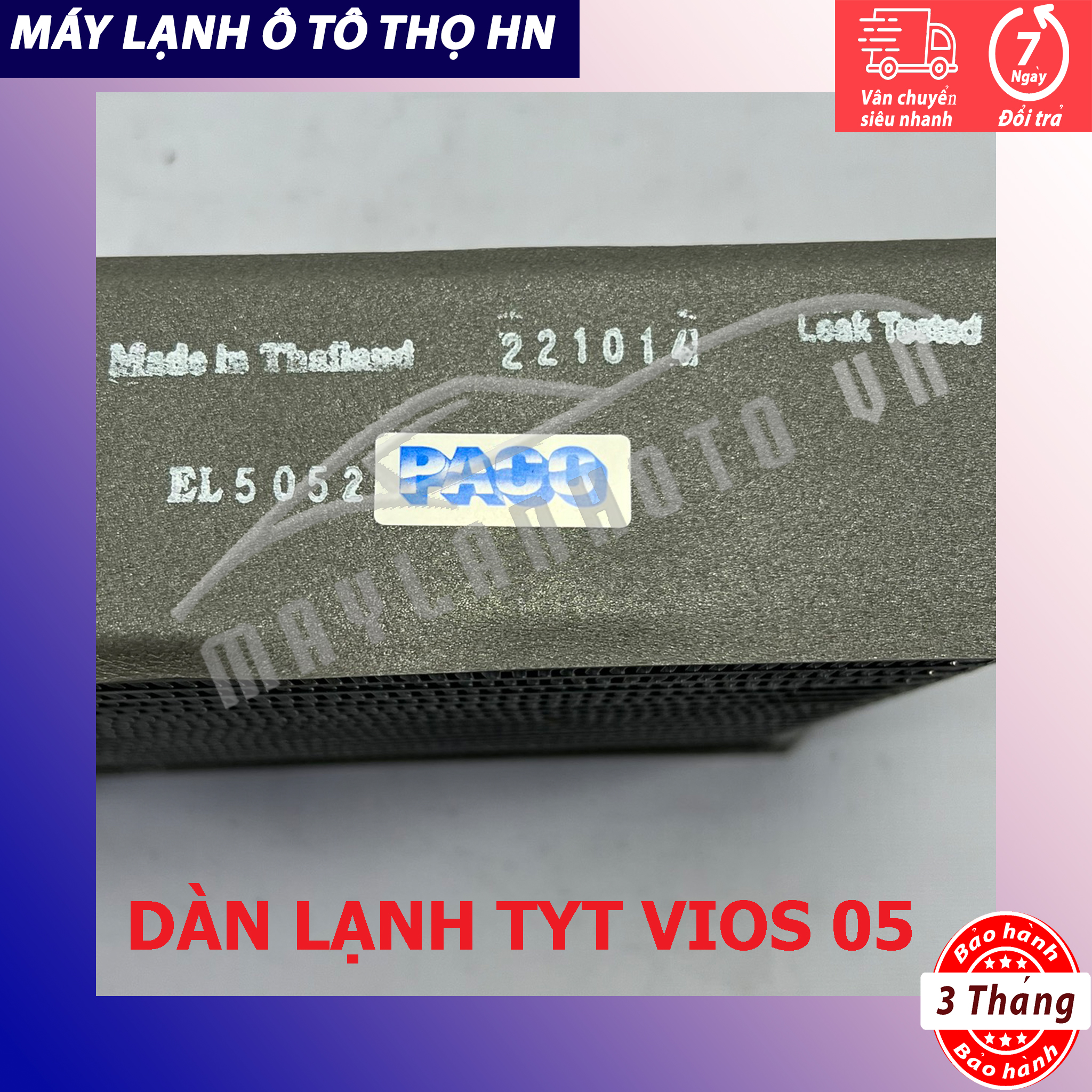 Dàn (giàn) lạnh Toyota Vios 2005 Hàng xịn Thái Lan (hàng chính hãng nhập khẩu trực tiếp)