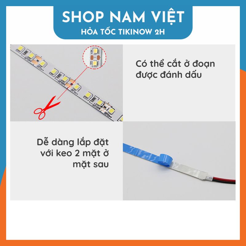 Dây Đèn LED 2835 12V Siêu Sáng 120 Led / Mét (Cuộn 5m - Không kèm nguồn)