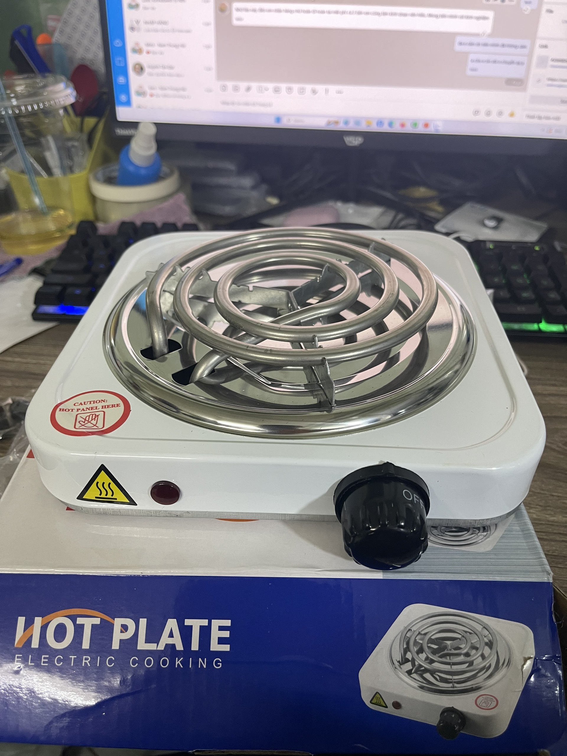 Bếp Điện Gia Dụng Hot Plate Làm Nóng Cafe, Nấu Đa Năng 1000W JX-100A