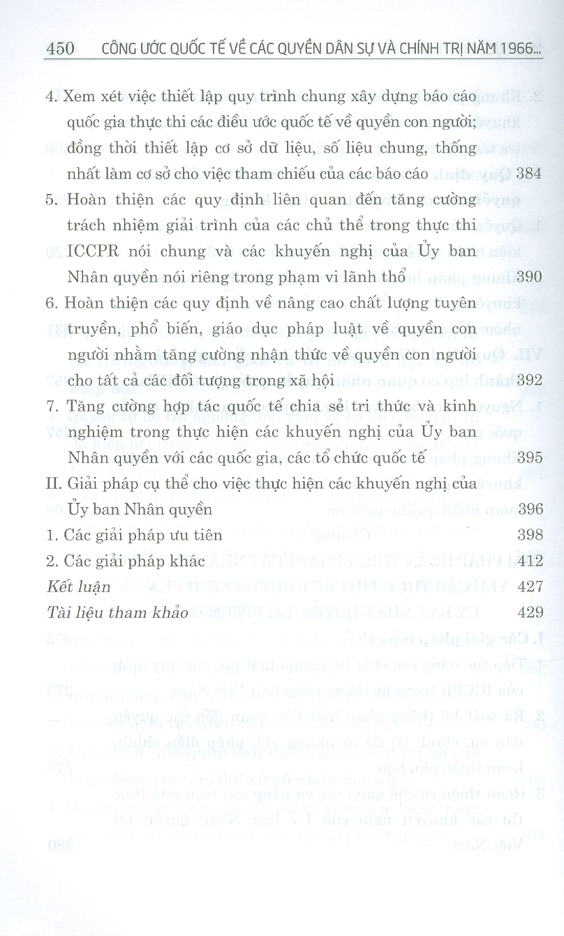 Công ước quốc tế về các quyền dân sự và chính trị năm 1966 và việc thực thi các khuyến nghị của ủy ban nhân quyền tại Việt Nam