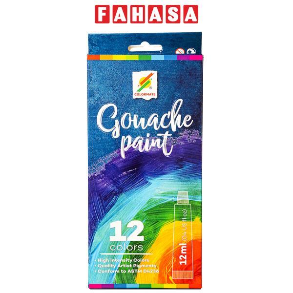 Hộp 12 Tuýp Màu Vẽ Gouache Paint 12 ml - Colormate 113264