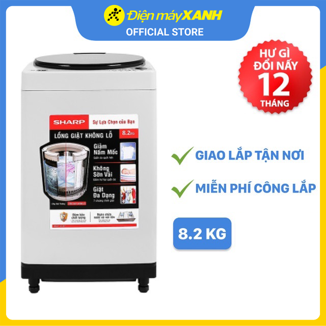 Máy Giặt Sharp ES-W82GV-H - HÀNG CHÍNH HÃNG