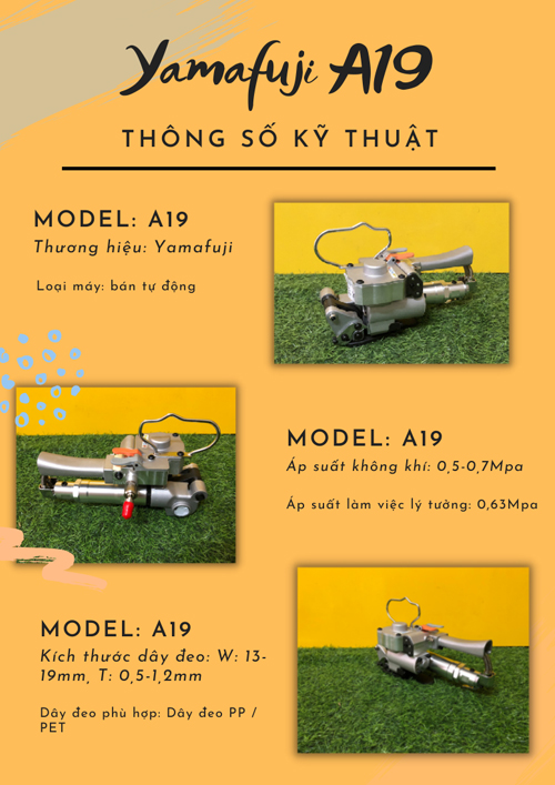 Máy đóng dây đai nhựa Yamafuji A19- Hàng chính hãng