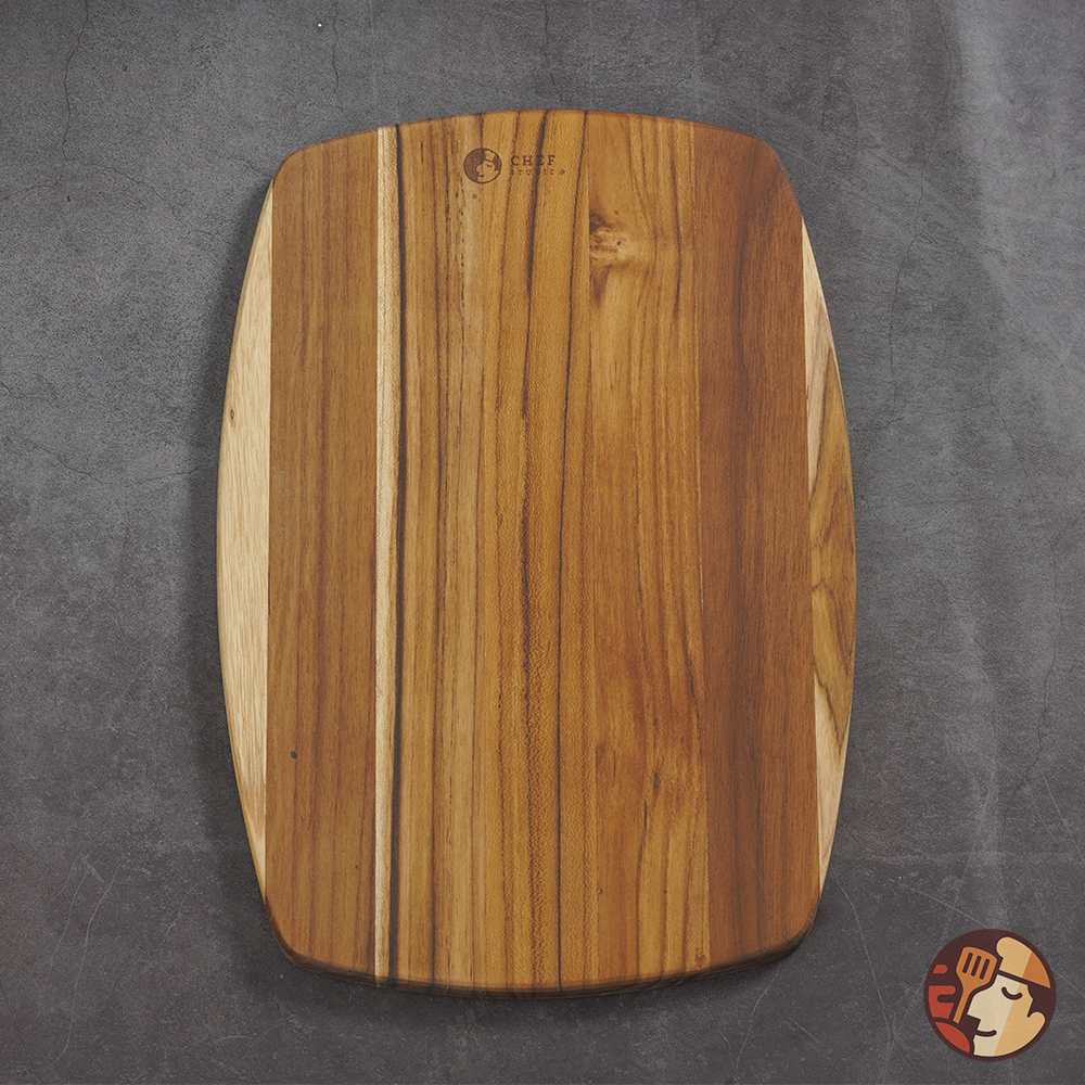 Thớt gỗ Teak Chef Studio cao cấp hình oval, dùng cho cắt thái và trang trí