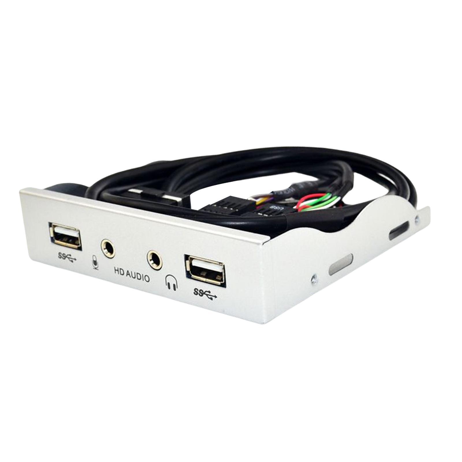 3.5inch 9Pin to USB 2.0  Panel 2 USB 2.0 Ports Mic Interface for PC