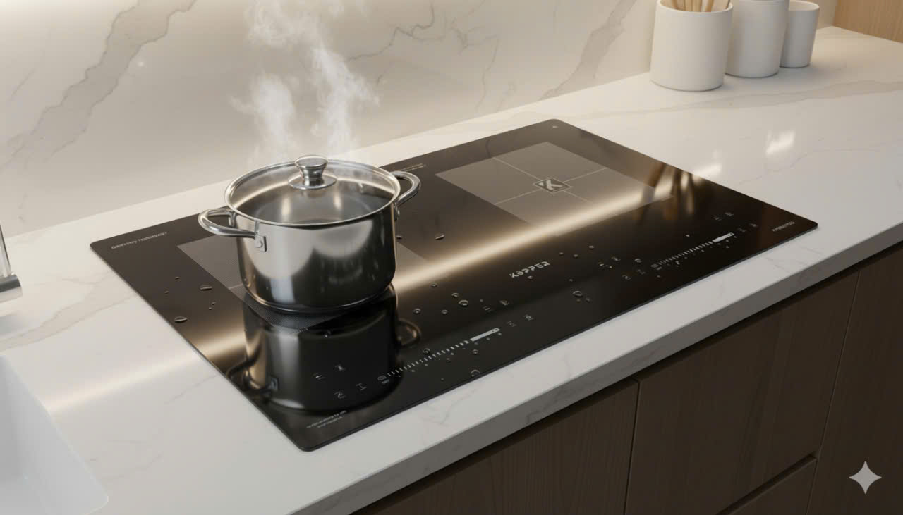 Kopper Bếp Từ Đôi KP9981PRO Công Nghệ Đức Tổng Công Suất 4800W Tiết Kiệm Điện 38% Mâm Từ Đồng 200mm An Toàn Chống Trào Chống Cháy Nồi Tự Động Hàng Chính Hãng