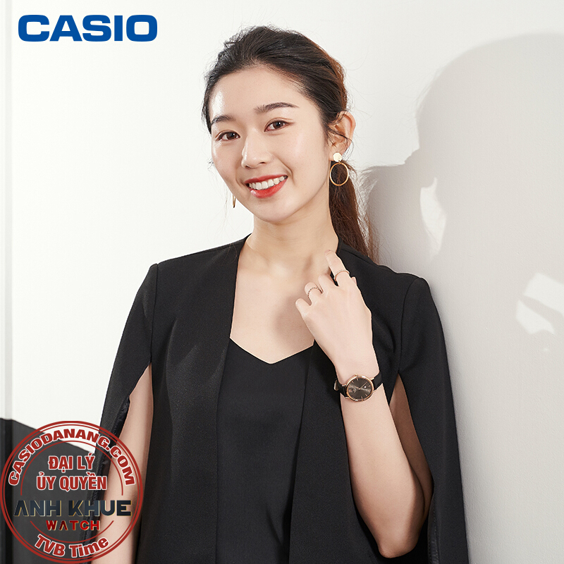 Đồng hồ nữ dây da Casio Sheen chính hãng SHE-4534PGL-1AUDF (34mm)