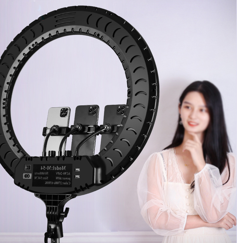 Đèn livestream RL - 54Cm, Đèn Led Trợ Sáng, Chiếu Sáng Studio, Makeup, Quay Phim , Chụp Ảnh, Livetream, Selfie, Xăm nghệ thuật Kèm Kẹp Điện Thoại Tùy Chỉnh