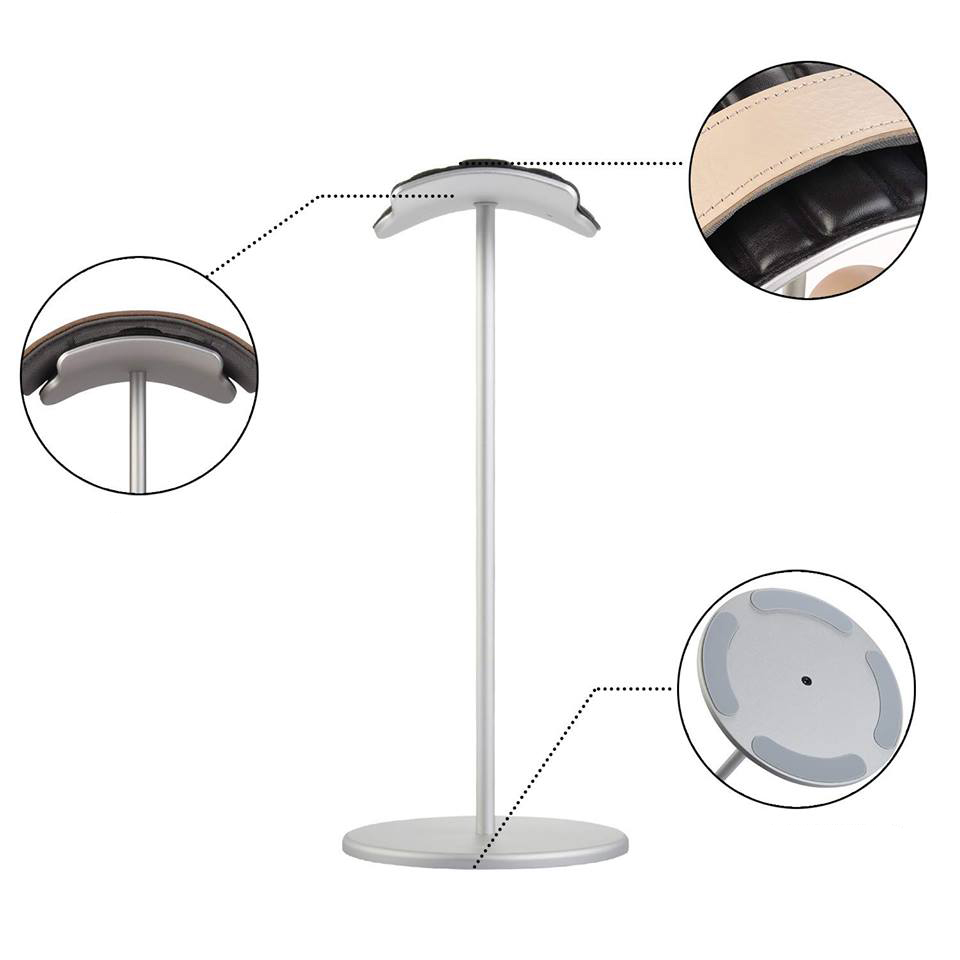 Kệ / Giá Nhôm Treo Tai Nghe Headphone Đầu Bọc Da Vòm Crossline - Hàng Chính Hãng