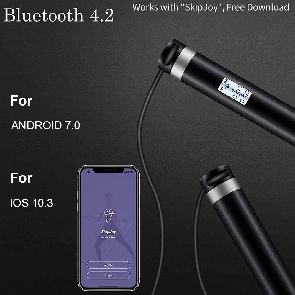 Thông Minh Nhảy Dây Ứng Dụng Bluetooth PVC Điện Tử Nhảy Tốc Độ Dây Chống Lại Bỏ Qua USB Sạc Di Động Thể Dục Thể Thao Chống Trơn Trượt tay Cầm