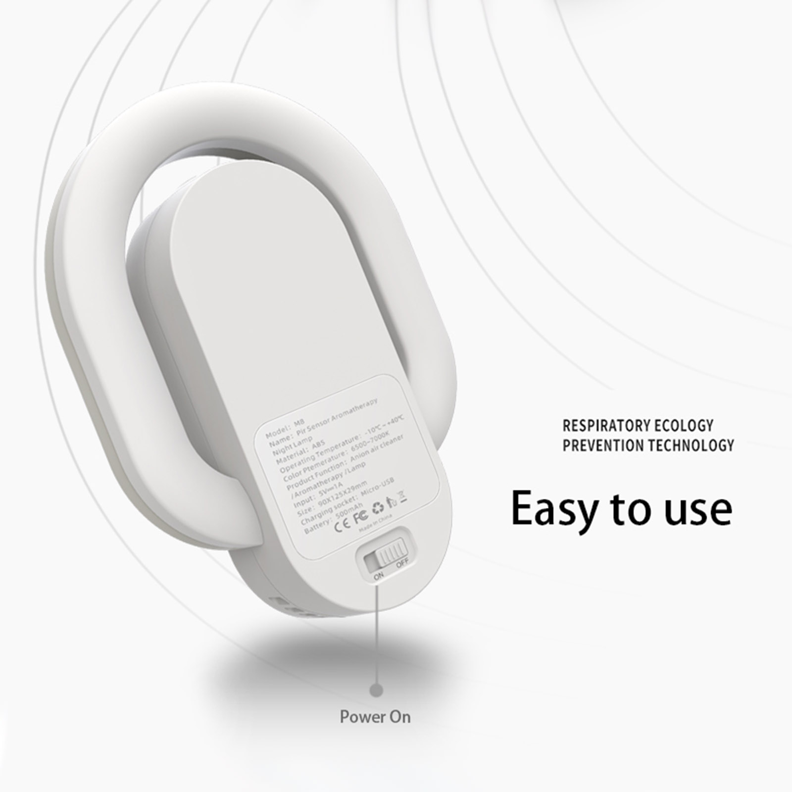 Máy lọc không khí Anion có Đèn tường với các mảnh Aroma Đèn LED kích hoạt tủ quần áo chuyển động