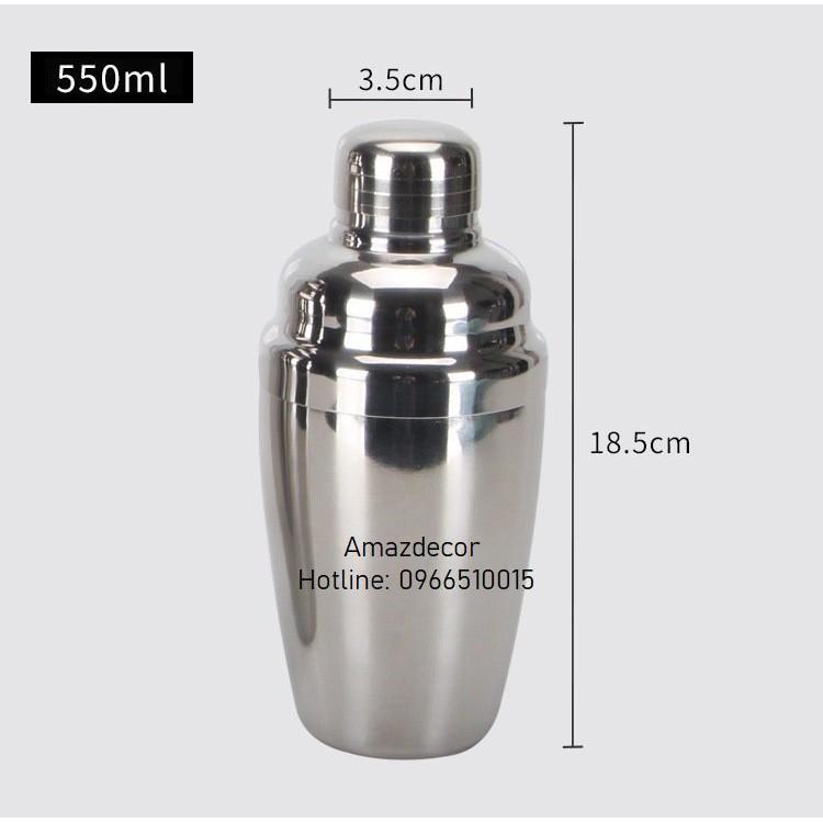 Bình Lắc Inox Dày 550 cc - Pha Chế Cocktail , Trà Sữa