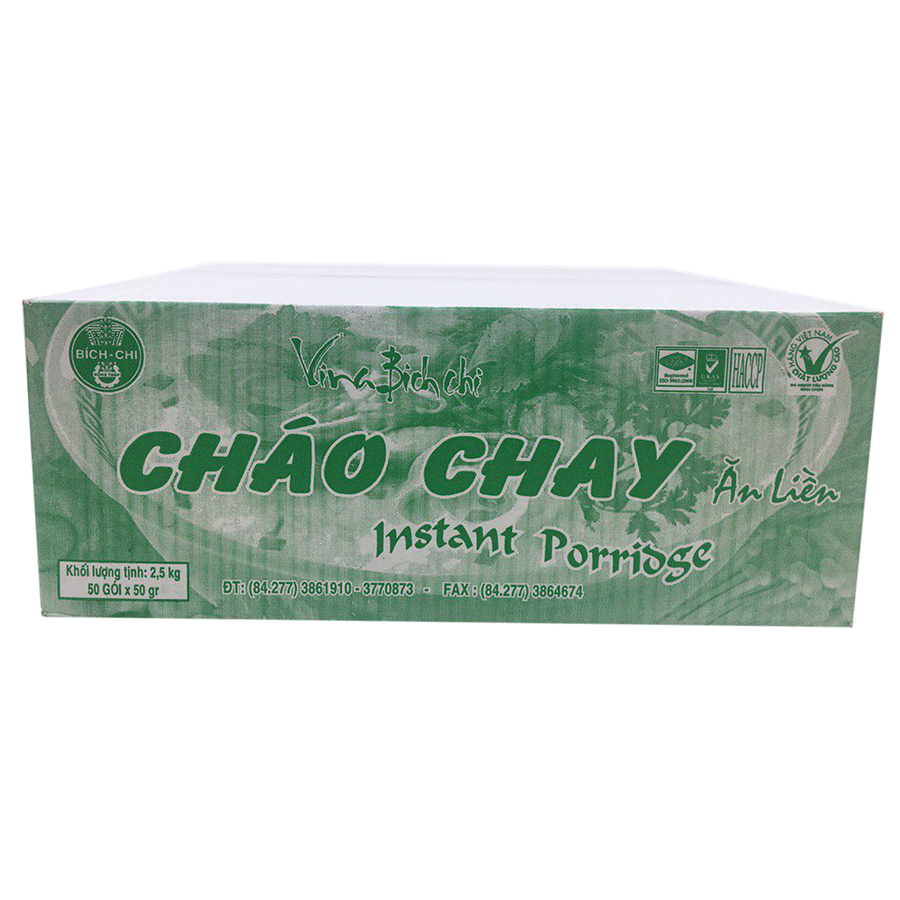 Thùng 50 Gói Cháo Chay Ăn Liền Bích Chi (50g/Gói)