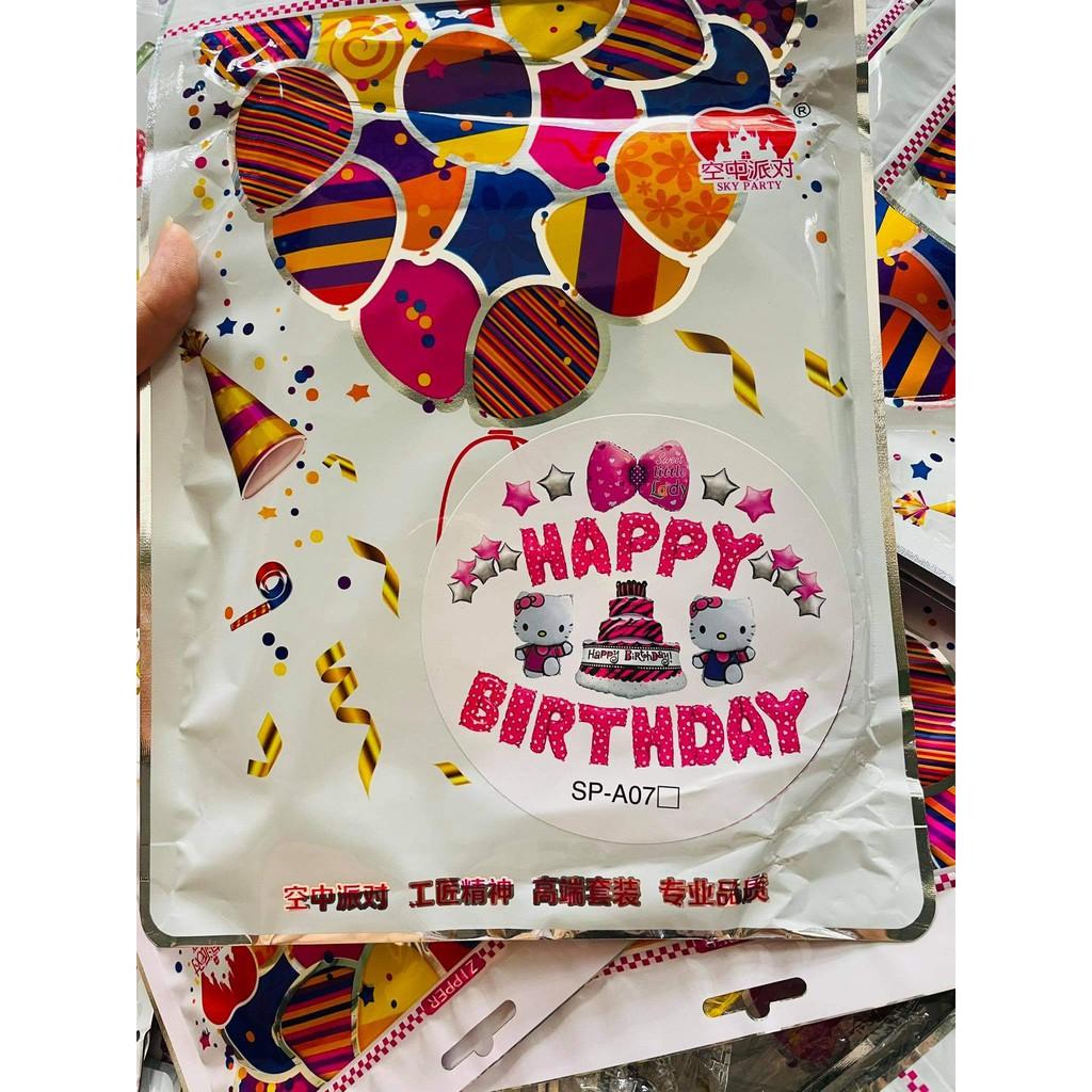 Set bong bóng phụ kiện trang trí sinh nhật, party cho bé trai, bé gái nhiều họa tiết 35-40cm - BOBABO