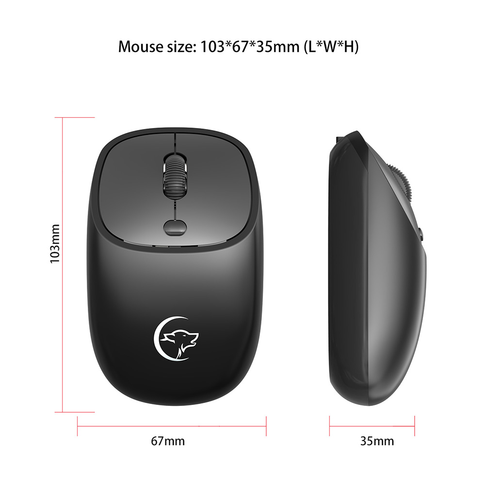 Chuột Văn Phòng Không Dây Ywyt G850 2.4GHz 2400DPI Có Thể Sạc Lại Cho Máy Tính Xách Tay
