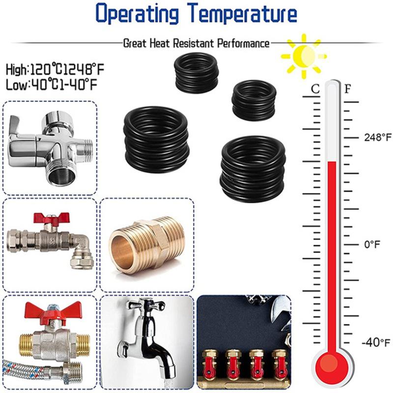 Hộp 400 gioăng cao su chất lượng cao thay thế băng tan, ron chỉ cao su 24 size chịu dầu chịu nhiệt tốt