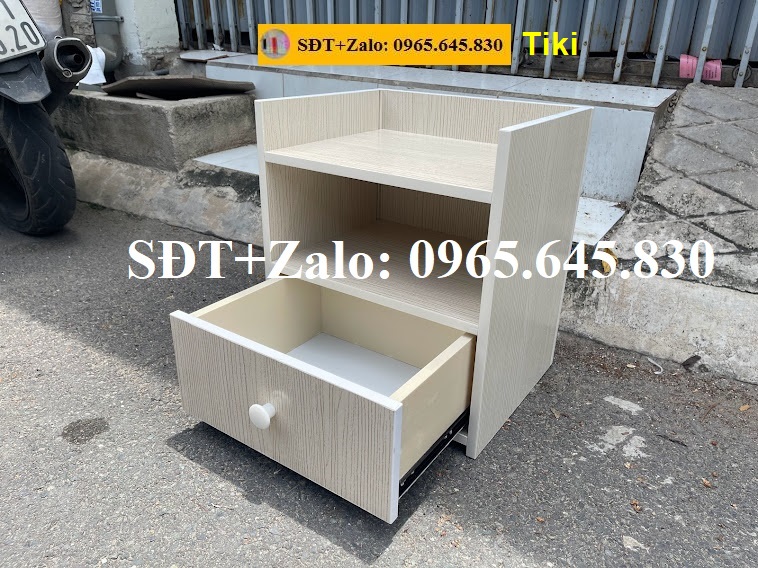 Tủ, Kệ Đầu Giường Nhựa Đài Loan Cao 45,5cm Ngang 40 Sâu 32,5cm Màu Gỗ Sồi 877
