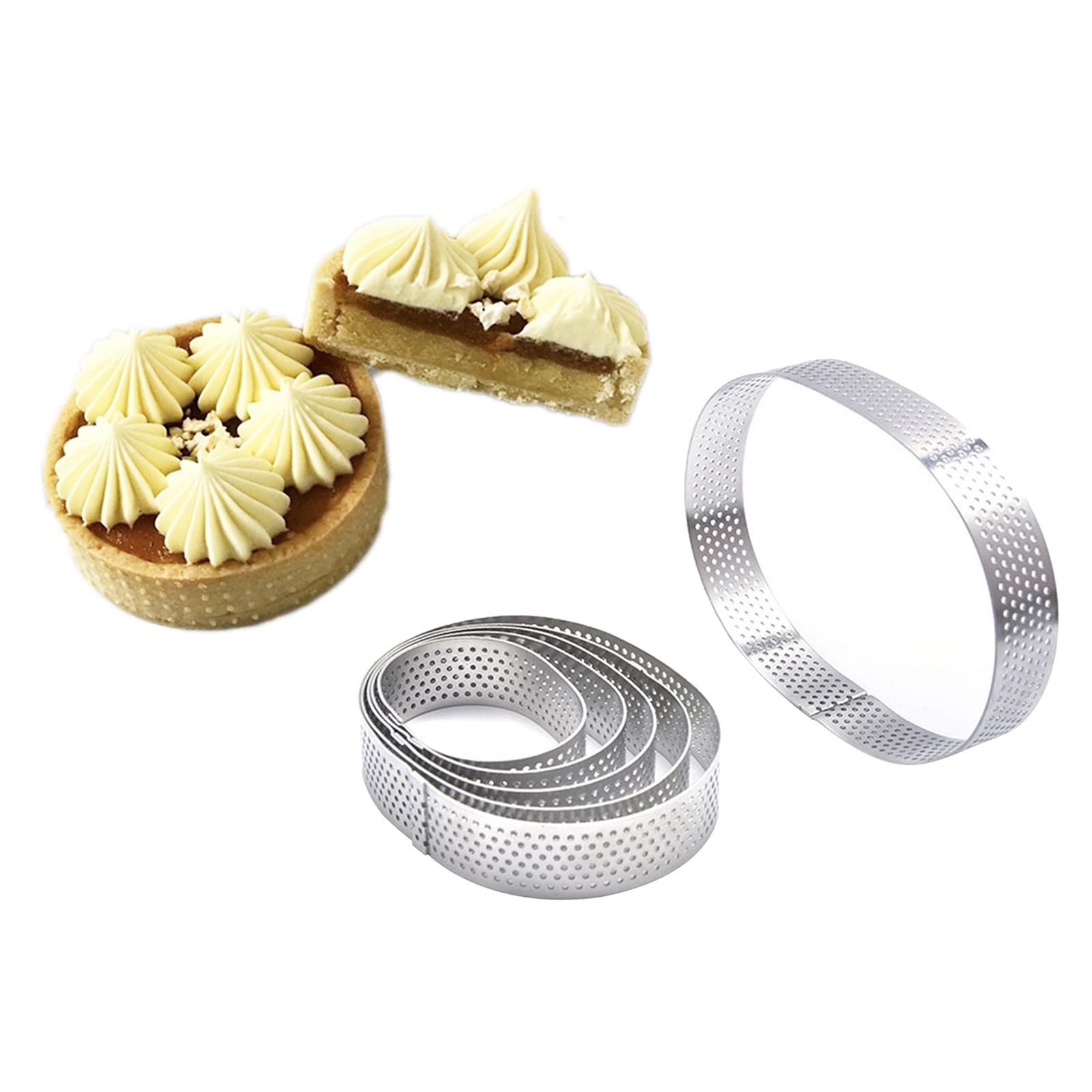 Set of 6 - Rectangle/Oval Stainless Steel Small Cake Rings, Mousse and Pastry Mini Baking Ring Mold Kitchen Baking Tools