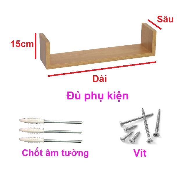 Giá sách gỗ kiêm decor chữ U TopV kệ sách để bàn treo tường để đựng đỡ kê vở cho bé nhỏ mini giá rẻ