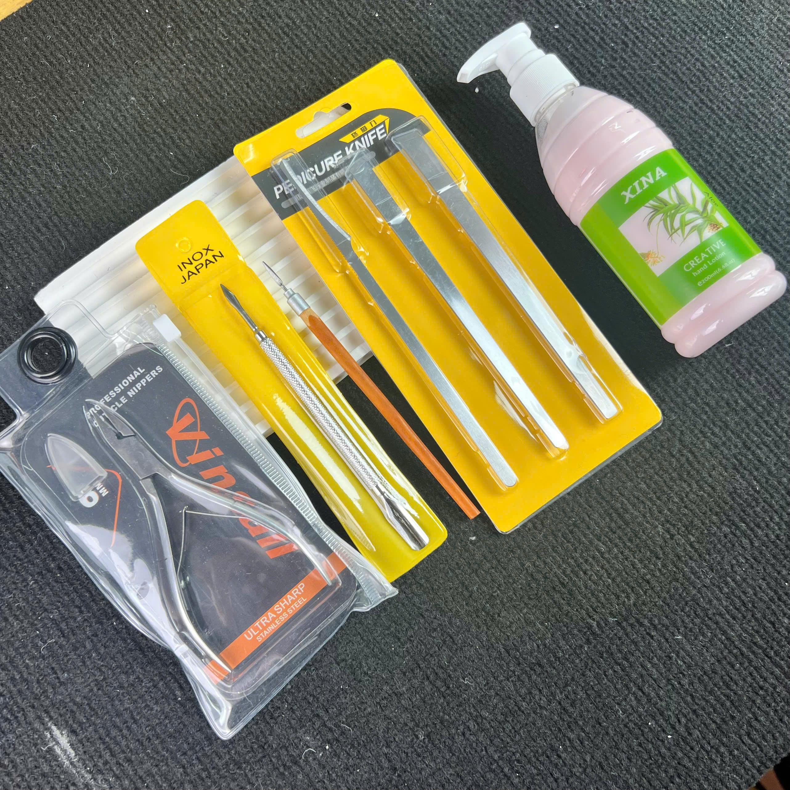 Combo Lấy Khóe 5 Món Tiện Lợi Làm Nail Mềm Da XINA, Bộ Dao Cắt Khóe, Cây Lấy Khóe Cán Gỗ, Cây Sủi Da, Kìm Cắt Khóe VINSALL Mũi Dài Sắc Bén Nữ Women