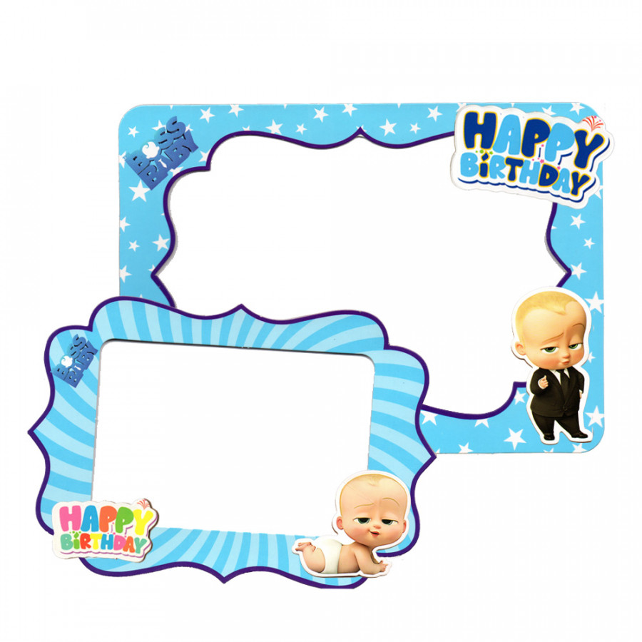 2 khung hình giấy để bàn trang trí sinh nhật - boss baby