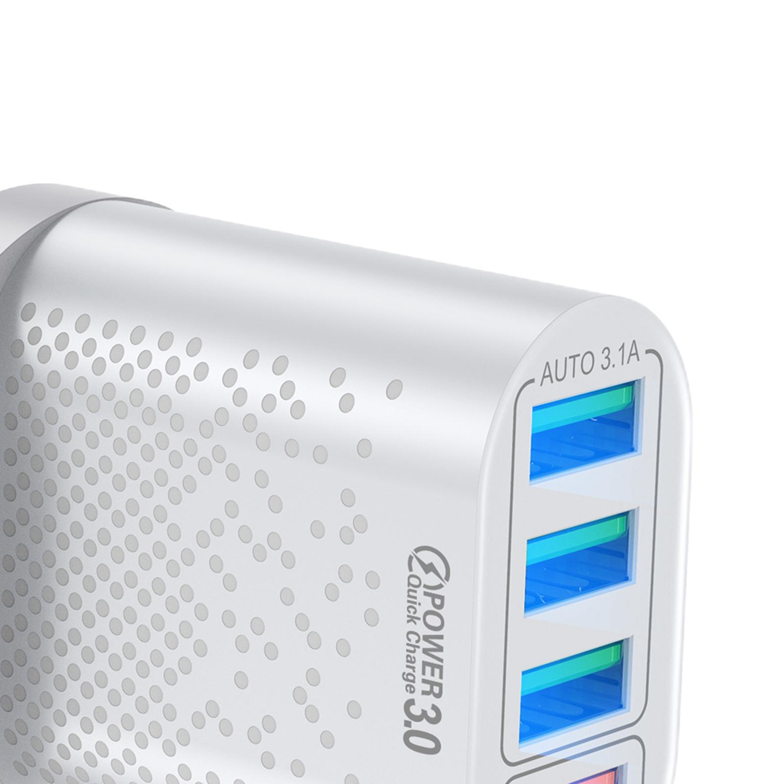 Quick Charge USB Wall Charger,Fast Charger 4-Port Power Adapter Charging Block with QC 3.0 Plug for iPhone 11Pro/MAX/X/XS/XR/XS Max/8/7/6/Plus