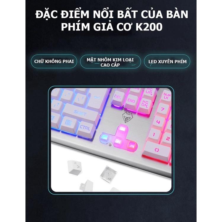 Bàn phím giả cơ K002 có dây kèm đèn led 7 màu xuyên phím dành cho game thủ