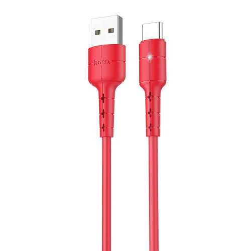 Cáp sạc USB Type - C Hoco hỗ trợ sạc nhanh 2.0A có đèn LED báo sạc, 118 Dây tráng men - Hàng chính hãng