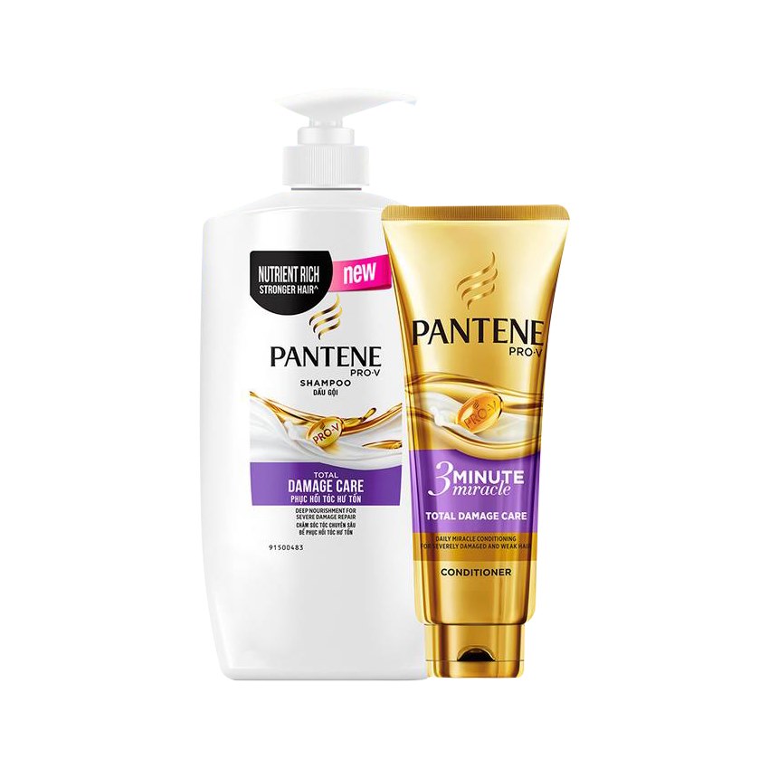 Bộ Dầu Gội Pantene Phục Hồi Hư Tổn 900g + Dầu Xả Pantene 3MM 150ml