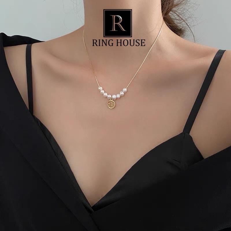 Dây Chuyền Nữ Titan Không Gỉ Rỉ Hạnh Phúc Hạt Trai