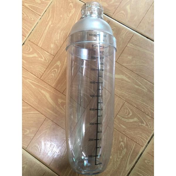 Ly lắc pha chế nhựa trong 500ml 700ml 1000ml nhựa dày không rĩ cốc pha chế cocktail lắc cà phê sữa có vạch đo dung tích
