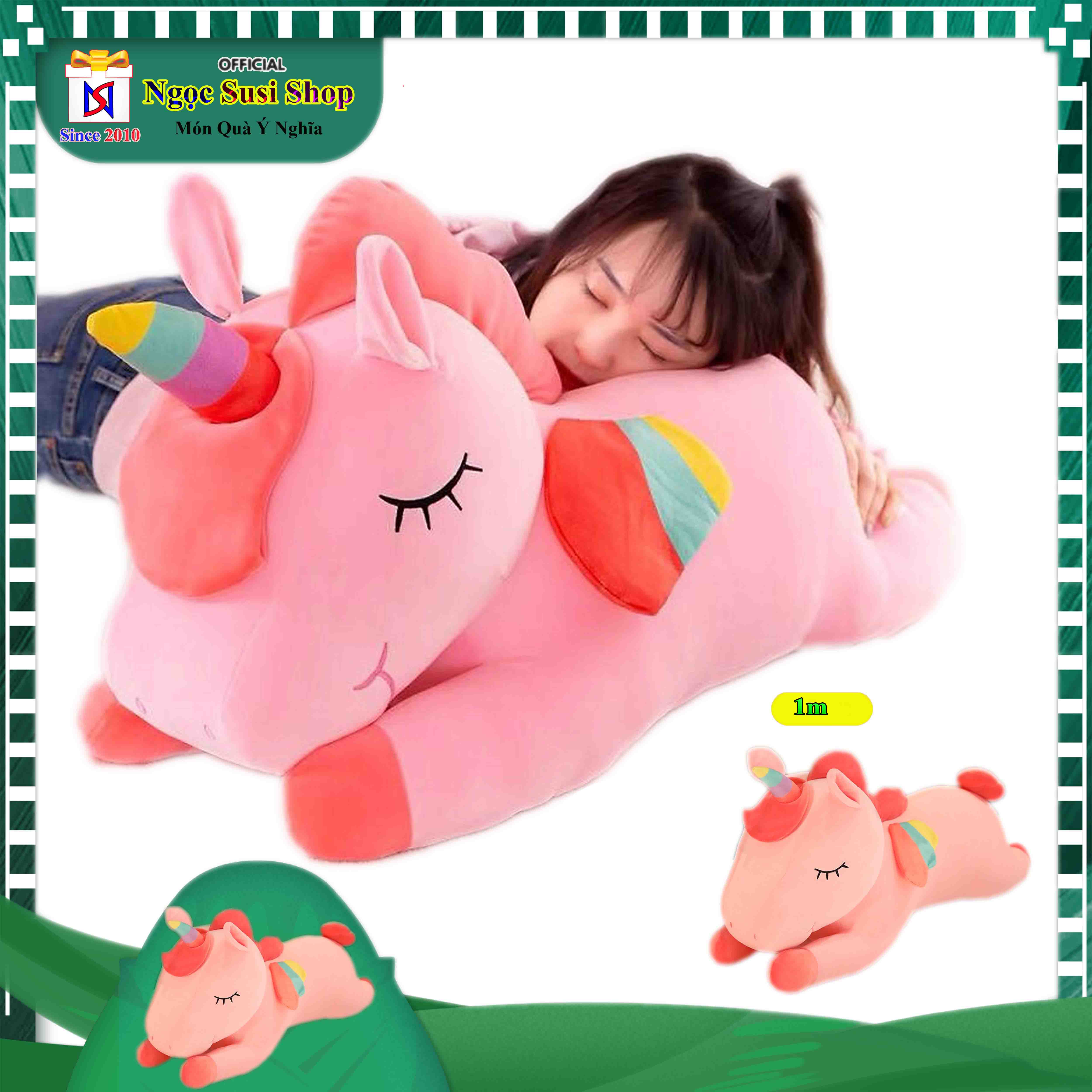 GỐI ÔM CON NGỰA PONY NGỰA KỲ LÂN KHỔNG LỒ SIÊU MỊN  - THÚ BÔNG NGỰA KỲ LÂN