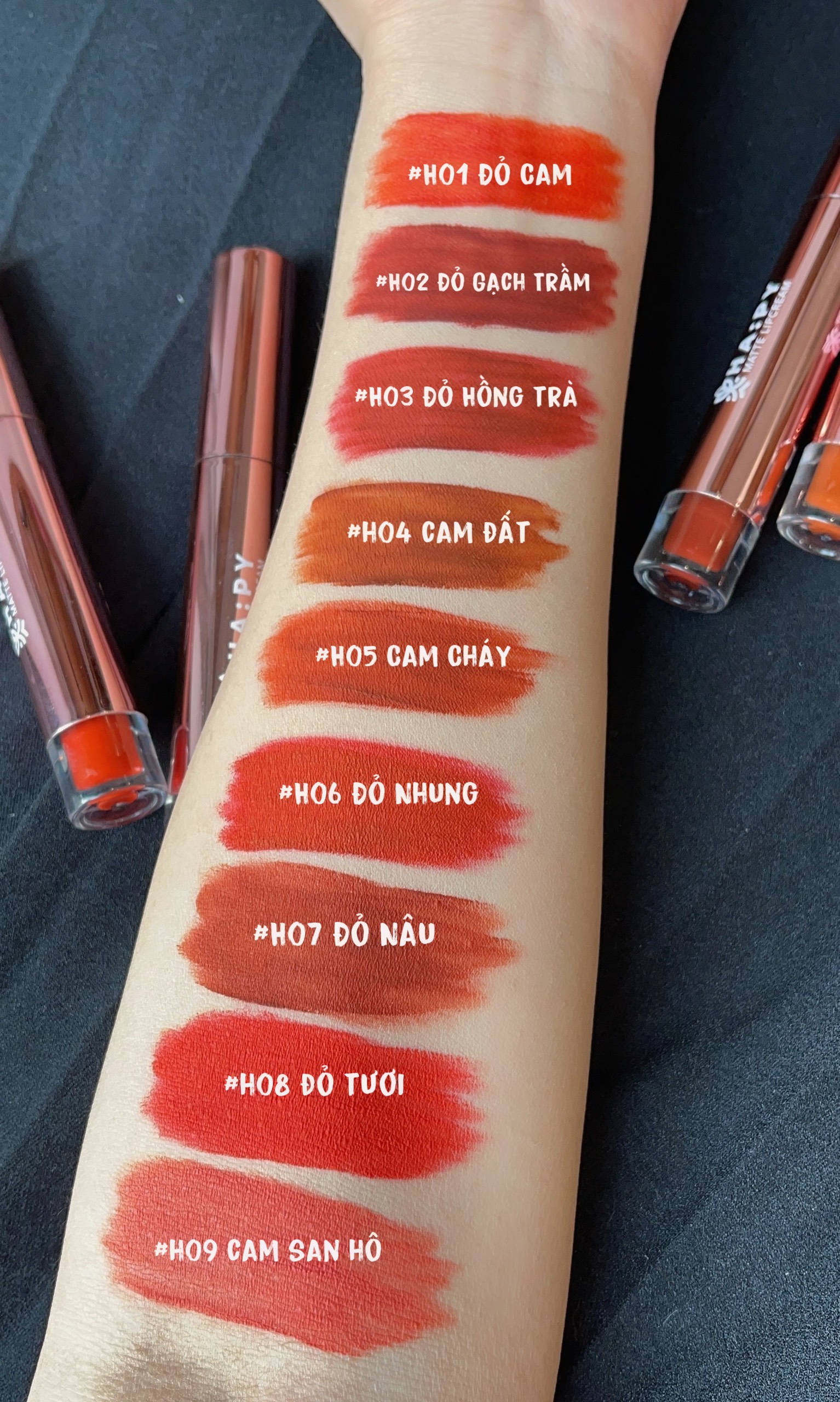 (TẶNG 1 SON) Son môi kem lì HA:PY Matte Lip Cream phiên bản nâng cấp HAPY Roses MiniGarden son lì lâu trôi kháng nước